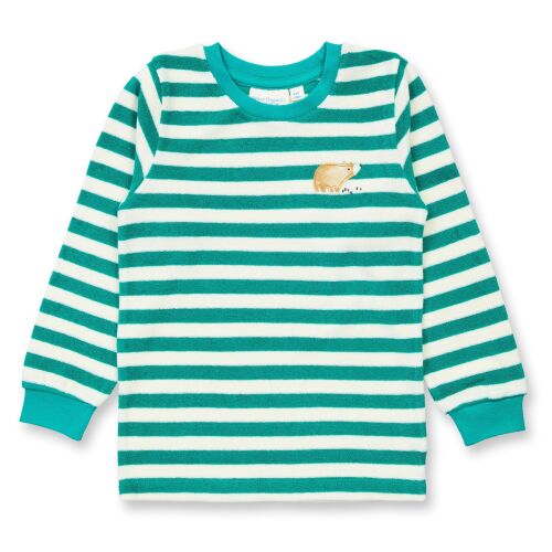 Sense Organics Pyjama 2629214 Long John Bär grün/weiß gestreift