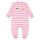 Sense Organics Pyjama-Einteiler Viktor Blumen pink/weiß gestreift