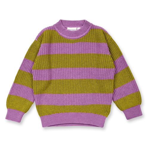 Sense Organics Strickpullover Delia 2627213 violett/grün gestreift