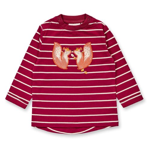 Sense Organics LA-Shirt Leja 2622101 Eichhörnchen weinrot/weiß gestreift