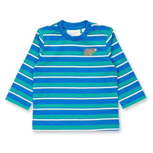 Sense Organics LA-Shirt Elan 2621107-295006 Bär blau/grün gestreift