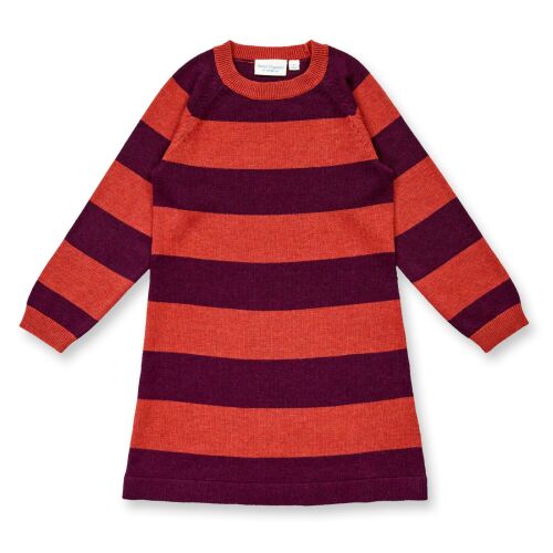 Sense Organics Strickkleid Marva 2627222 bordeaux/terracotta gestreift