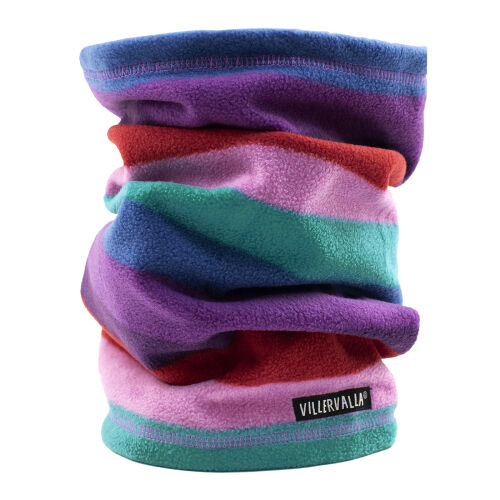 Villervalla Fleece-Schlauchschal 813AW Serengeti gestreift lila/rot/rosa/blau