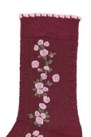 Minipop Socken aus Bambus MP0055 Blumen Huckleberry bordeaux