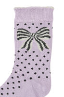 Minipop Socken aus Bambus MP0052 Petal Pink Schleife lila/schwarz