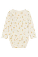 Petit Piao LA-Wickelbody PP2144 Eggnog Rabbit Hasen weiß