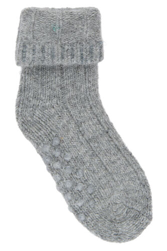Minipop Anti-Rutsch-Socken aus Wolle MP71 light grey melange