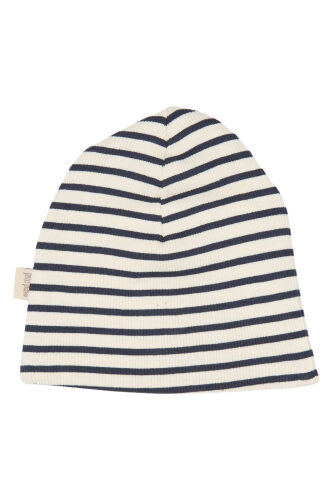 Petit Piao Beanie PP2007 navy/creme gestreift