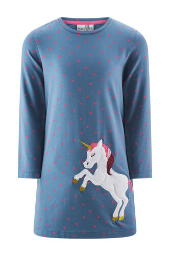Happy Girls LA-Kleid 963122 Fb. 65 Einhorn pinke Punkte jeansblau