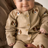 Minymo Baby-Strickhose 114444 Fb.2055 Hunde beige melange