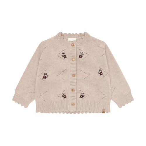 Minymo Strickjacke 114470-2055 Blumen beige melange