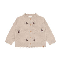 Minymo Strickjacke 114470-2055 Blumen beige melange
