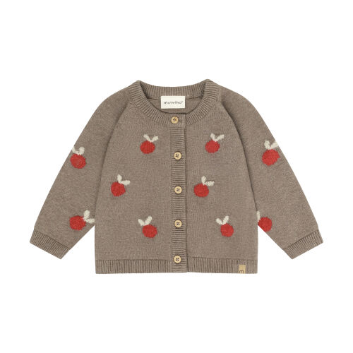 Minymo Strickjacke 114501-2503 Äpfel braun melange