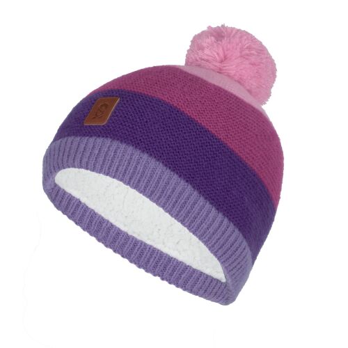 Trollkids Bommelmütze 987-243 Gryllefjord Bobble lila/rosa