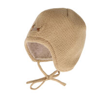 Maximo Baby-Mütze zum Binden 65573-193076 Fb. 62 Hund sandbraun