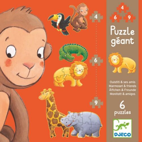 Djeco Puzzle geant Äffchen & freunde