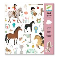 Djeco Sticker Pferde 160 St rosa