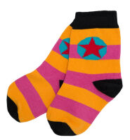Villervalla Socken raspberry/mandarin gestreift