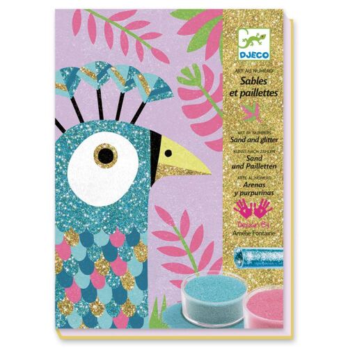 Djeco Sand und Glitter Pfau