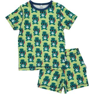 MM Pyjamaset kurz Dino grün, BIO