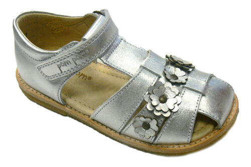 Pom Pom geschlossene Sandalen mit Blumen silber