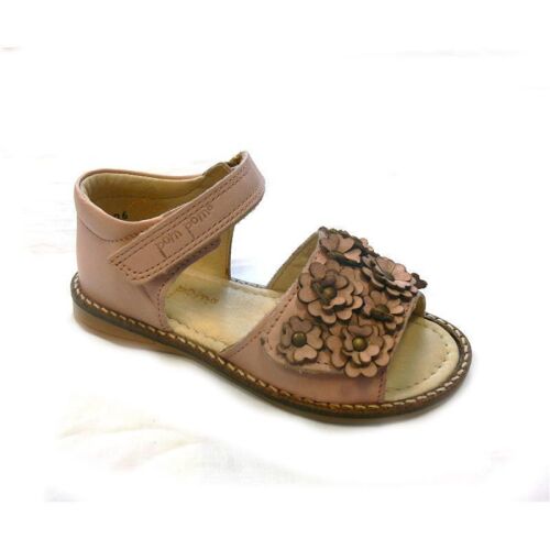 Pom Pom Sandalen rosa mit Blumen