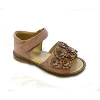 Pom Pom Sandalen rosa mit Blumen