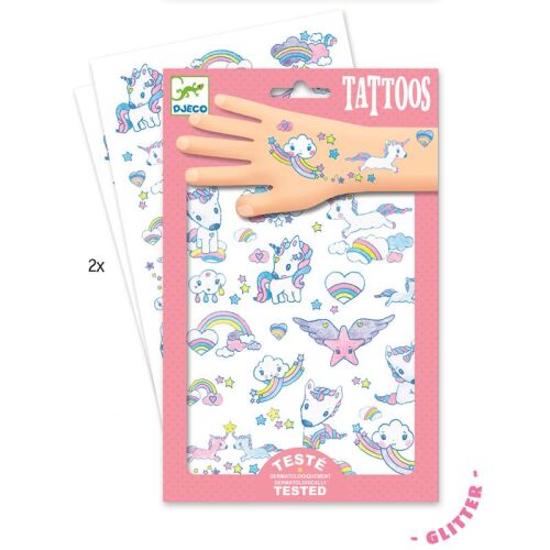Djeco Tattoos Einhorn rosa