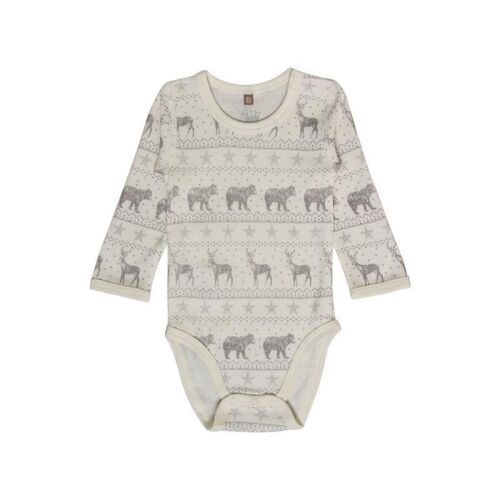 Hust & Claire langarm-body Merino/Bambus Reh