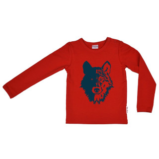 BB Langarm-Shirt rot Wolf, Bio 104
