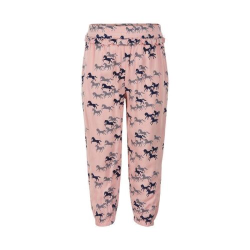 Minymo Stoffhose rosa Pferde, Bambus