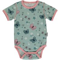 Maxomorra Kurzarm-Body Schmetterling mint, BIO