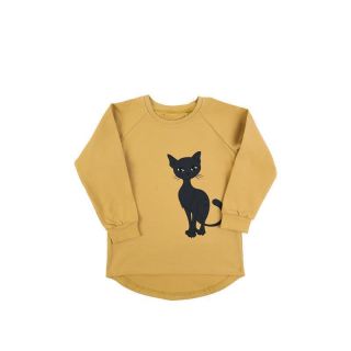 DS Langarm-Shirt Katze gelb 110/116