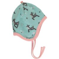 Maxomorra Babyhaube Dashing Rentier - Hellblau/Rosa