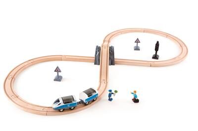 Hape Passenger Train Set blau mit Schienen