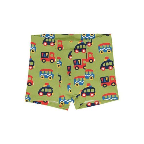 Maxomorra Boxershorts Bunte Autos grün, BIO