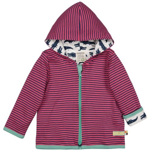 Loud + Proud Wendejacke mit Kapuze pink/navy gestreift