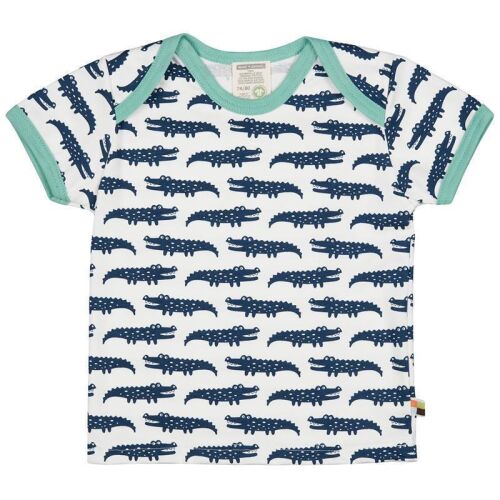 Loud + Proud Kurzarm-Shirt Krokodile/navy, Bio