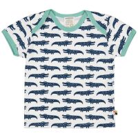 Loud + Proud Kurzarm-Shirt Krokodile/navy, Bio
