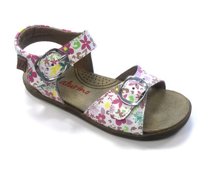 Naturino Mädchen Sandalen mit Schnalle weiss mit Blumen